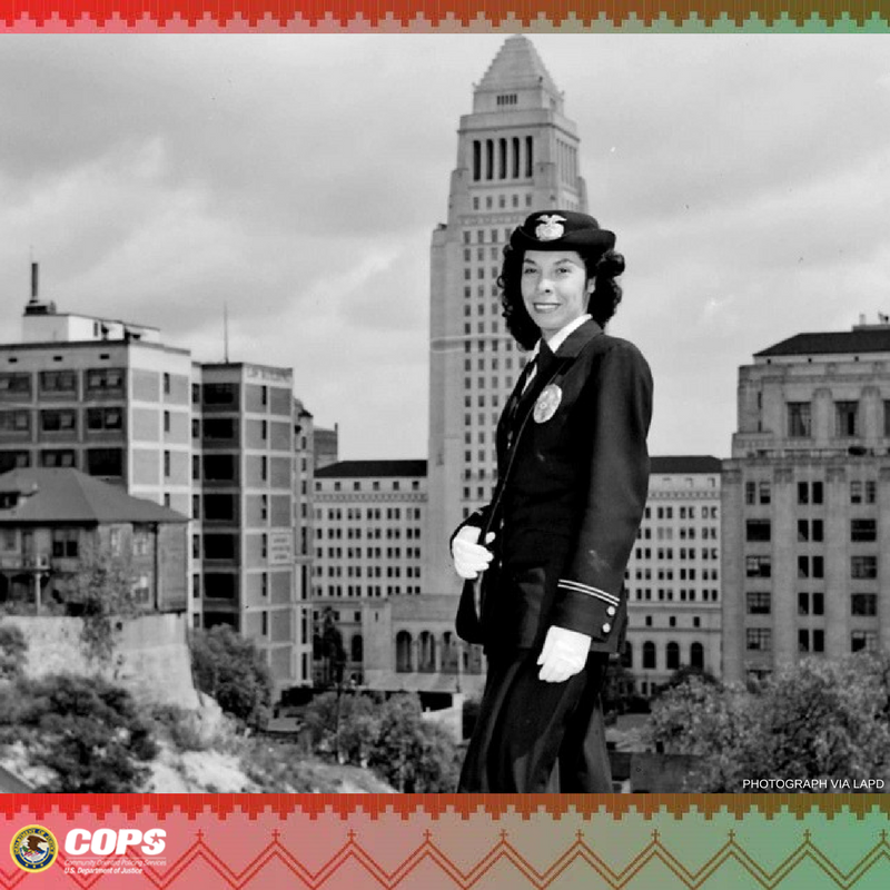 COPSOffice's tweet photo. In 1946, Josephine Serrano Collier became the first Latina policewoman when she was hired by the @LAPDHQ   #HispanicHeritageMonth https://t.co/7LqFLIitkw