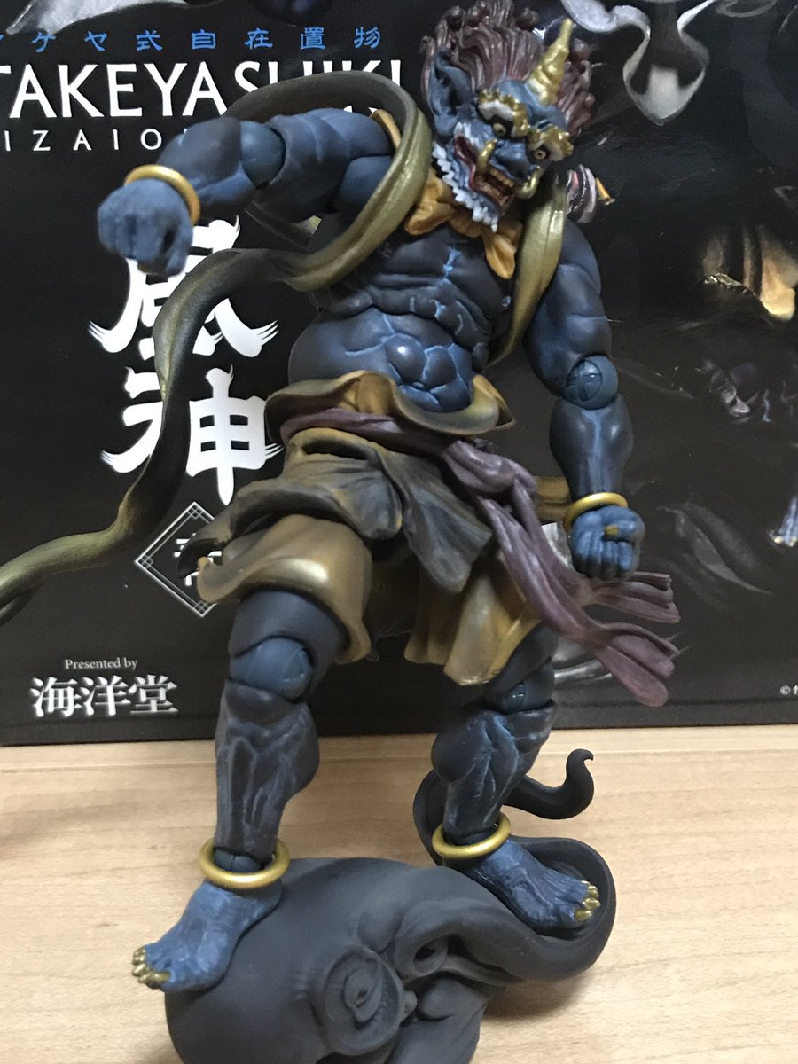 タケヤ式自在置物 風神 青 復活第三弾は、江戸時代の絵師 俵屋宗達の