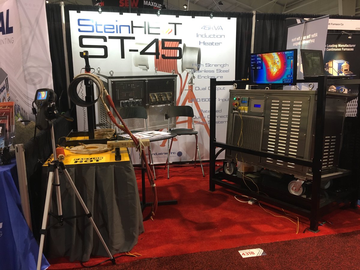 steinheat's tweet photo. We are at #CMTS2017 this week demonstating our ST-45, 45 kVA, dual output Induction Heater - https://t.co/ffCVtoXx6E @SME_Canada https://t.co/Pb4OQd6ycz