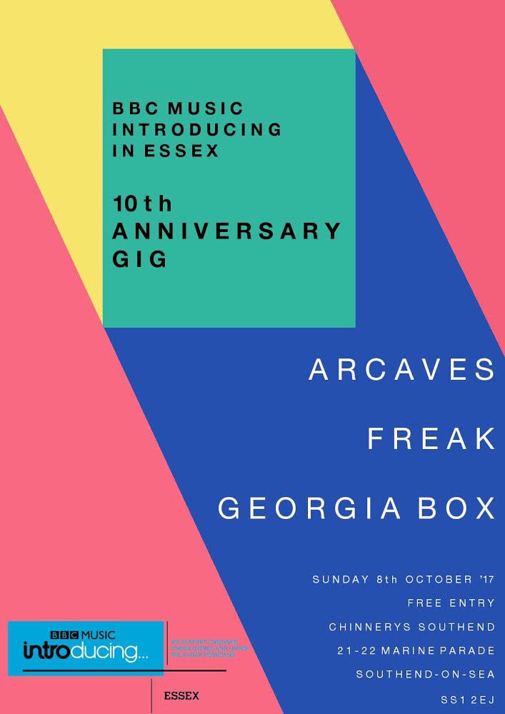 bbcintroinessex's tweet photo. BBC Music Introducing in #Essex are proud to announce our FREE 10th anniversary gig at @Chinnerys in #Southend on Sunday 8th Oct! https://t.co/0b4ZWpVZQw