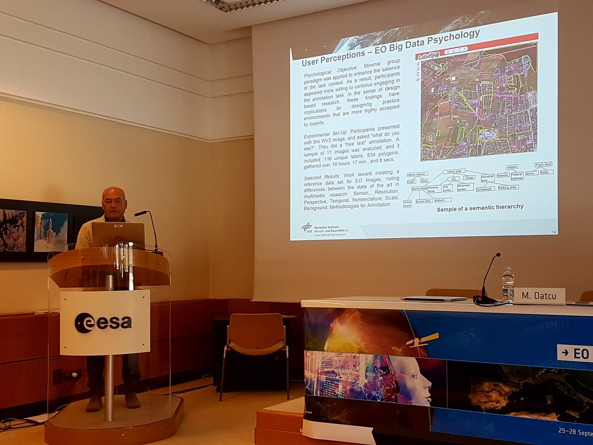 ESA_EO's tweet image. The psychology and contest of #EarthObservation: what do #ComputationalIntelligence and #DeepLearning mean? (Mihai Datcu) #EO #OpenScience