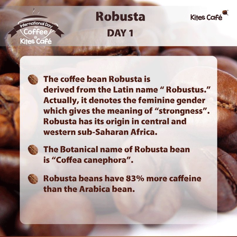 kites_cafe's tweet photo. #Robusta Bean Fact. 
#CoffeeAddict #Coffeelover #InternationalCoffeeDay #Beanfact https://t.co/4jwO54usDa