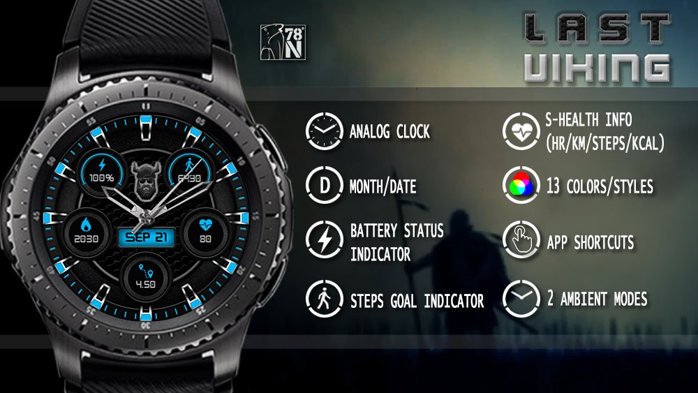 78NWatchfaces's tweet image. 78°N Last Viking is now available on Galaxy Apps!
apps.samsung.com/gear/appDetail…