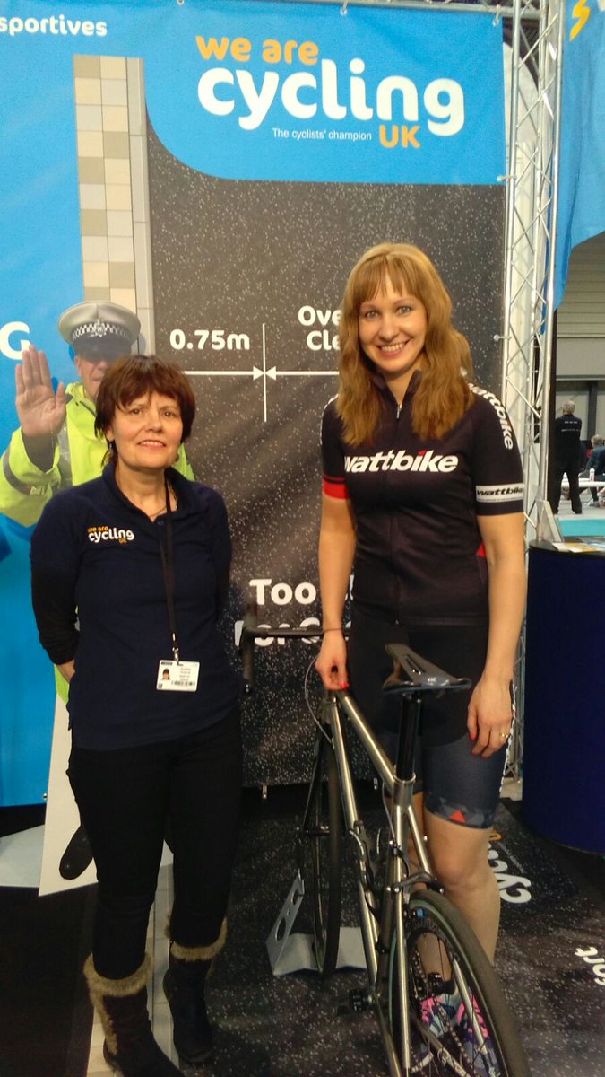 WeAreCyclingUK's tweet photo. It was great to see @JoRowsellShand at the #cycleshow2017 yesterday! https://t.co/lhZNJp3oyp