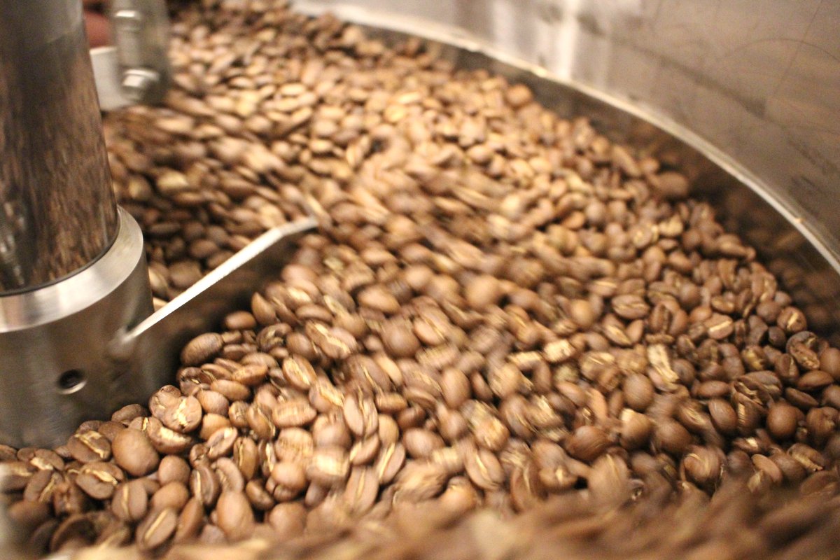 Roasting day is underway! We sell our beans whole or ground! Come and pick yours up today. #edgealley #coffeeroasters ☕️