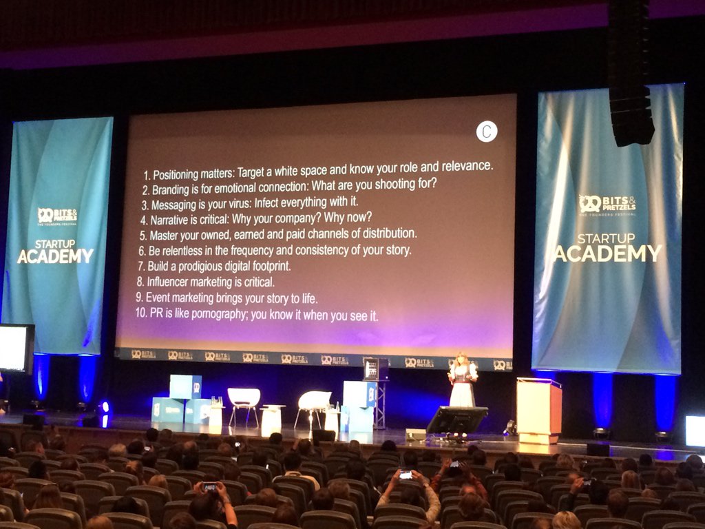 SeidlJosef's tweet photo. How to do PR in 10 points by Andy Cunningham (former PR advisor to Steve Jobs) #pr #bits17 https://t.co/7bW8ocNH3s