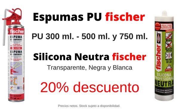 buloneracamba's tweet photo. Promocion Espumas PU 300/500/750 y Silicona Neutra fischer
@fischer_arg #promocion #espumapu #silicona #adhesivo @sellador https://t.co/ynb9Fj08qN