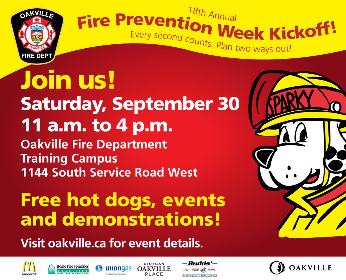 Our 18th annual Fire Prevention Week Kick-off  is this Saturday. Don't forget to circle the 30th on your calendar. https://t.co/xFeewoRV6G