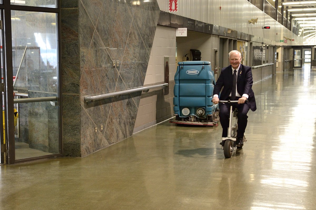 GGCanada's tweet photo. #GGPersonal | I couldn't resist a spin on this scooter while visiting CIMIC in 2016. #GGInnovation https://t.co/pSEPcozxHr