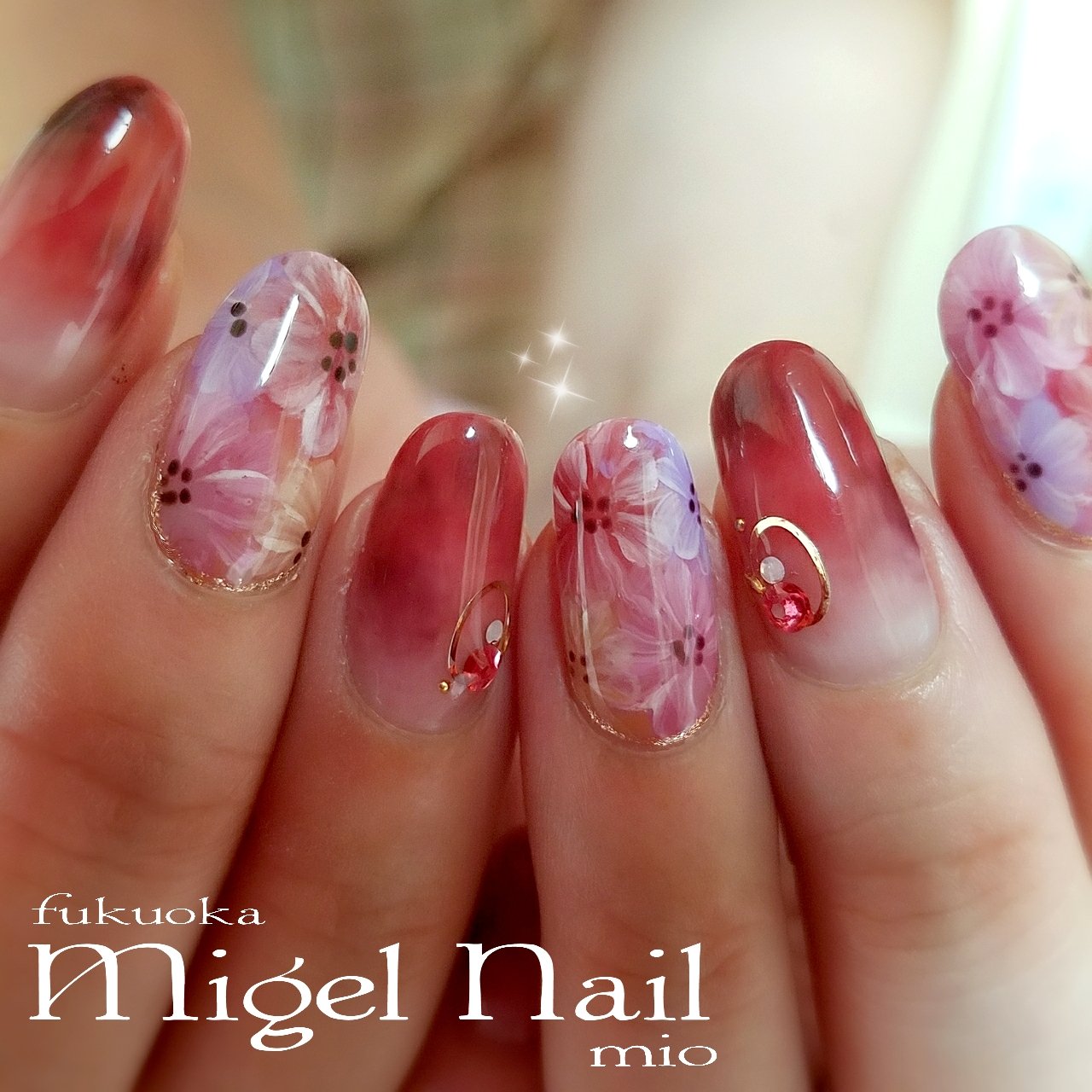 O Xrhsths Mio Sto Twitter パラジェル新色 秋のクラシックフラワーネイル ミジェルネイル Mio Paragel パラジェル パラジェル福岡 福岡パラジェル ネイルブック Nailbook フラワーネイル ボルドーネイル 秋ネイル パーティーネイル T