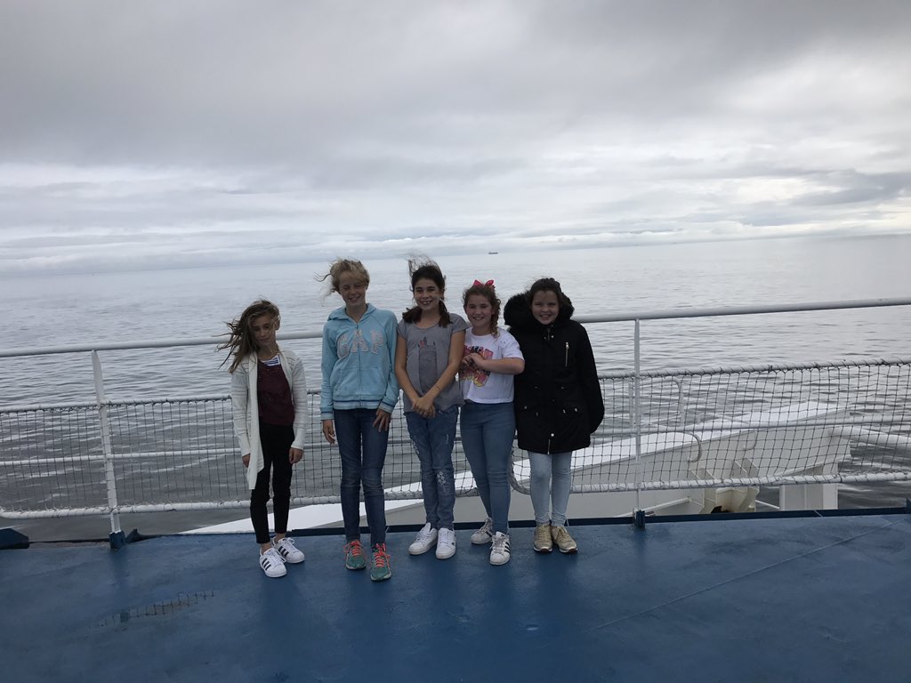 LancingPrepWthg's tweet photo. The girls enjoying the sights on deck! #Normandy2017 β΄π«π· https://t.co/nNMe1rs8Wk