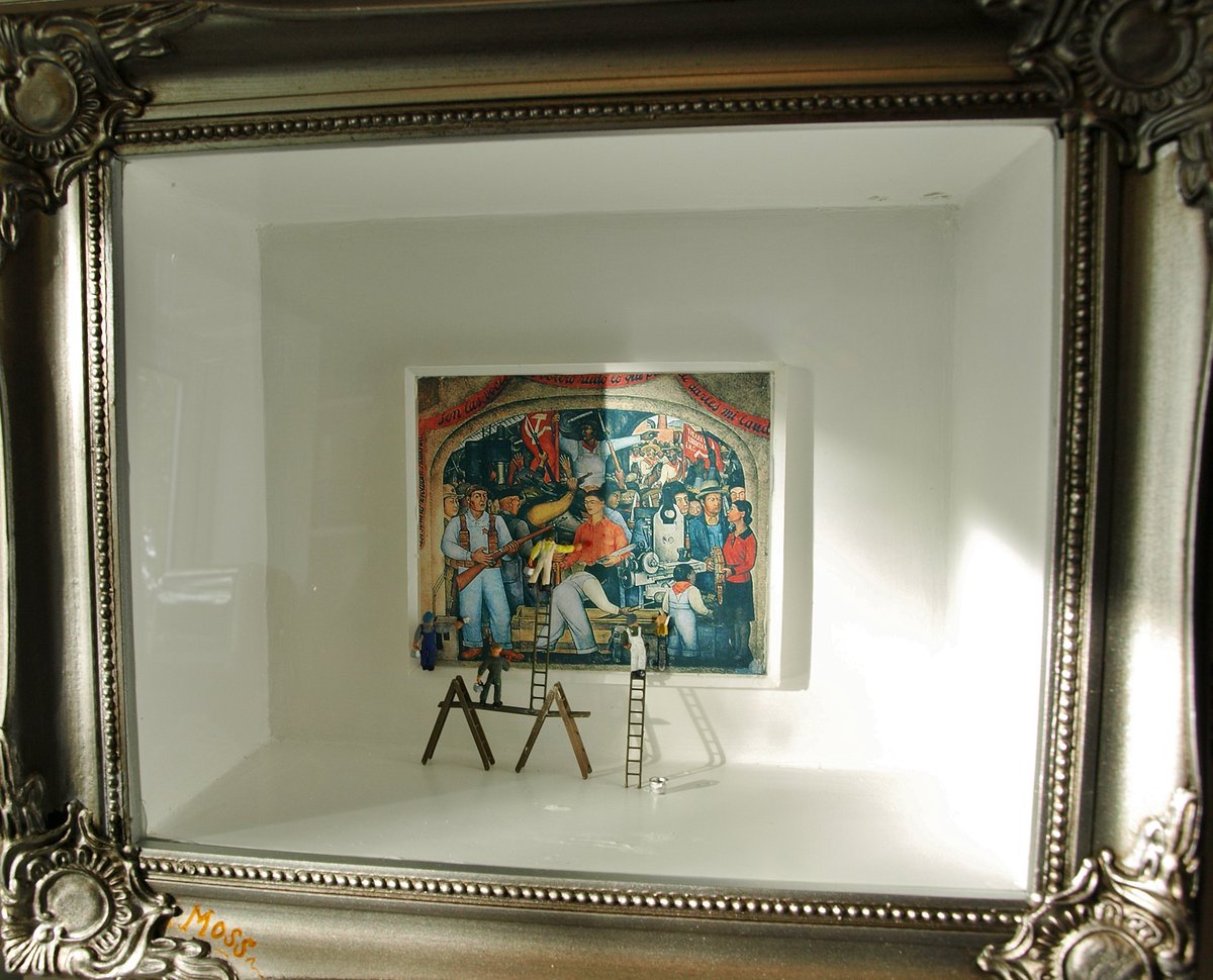 MossCreate's tweet image. 'Redecorating the Revolution' by @MossCreate 2015. Revolution revival, artist style. Sold 2016. #diorama #art #concept #decorators