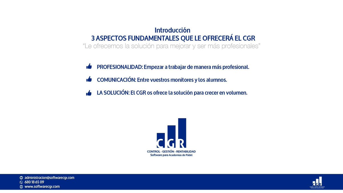 CGR_Software's tweet image. 3 claves fundamentales #CGR softwarecgr.com
