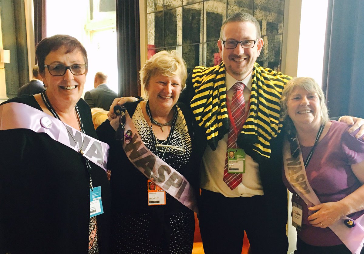 Great to catch up with the fab #WASPI women at Labour Conference.  I pledge to stand with them until we get full justice 🐝