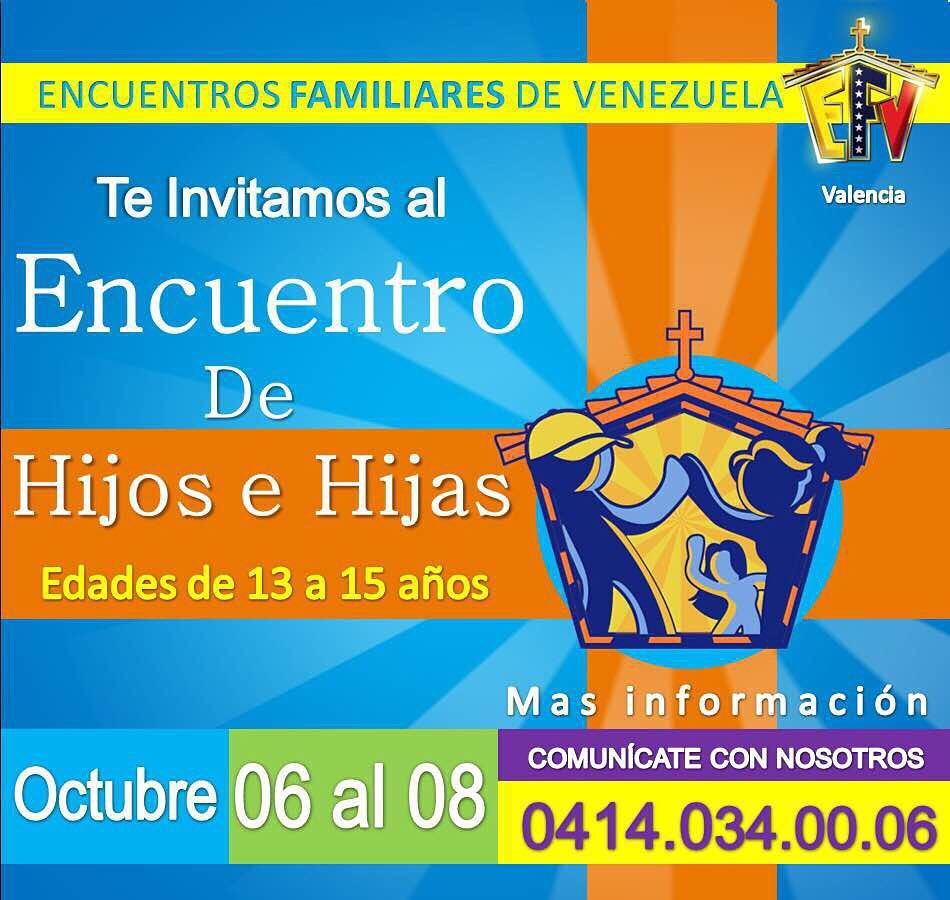 EFV_VALENCIA's tweet photo. ¡INSCRIPCIONES ABIERTAS!

Te invitamos al ENCUENTRO DE HIJOS DE HIJAS (EHH) para jóvenes de 13 a 15 años. 
Vivan un fin de semana diferente… https://t.co/OJiWT70BqH
