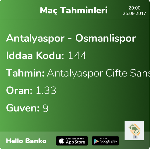 HelloBankoApp's tweet photo. Günün Maçı https://t.co/ryBwk24DJJ #iddaa #iddaakuponu #bahis #bahiskuponu #tahmin #banko #bankomaçlar #bankokupon #bet #bets #ücretsizkupon https://t.co/Cd4BewrxQg