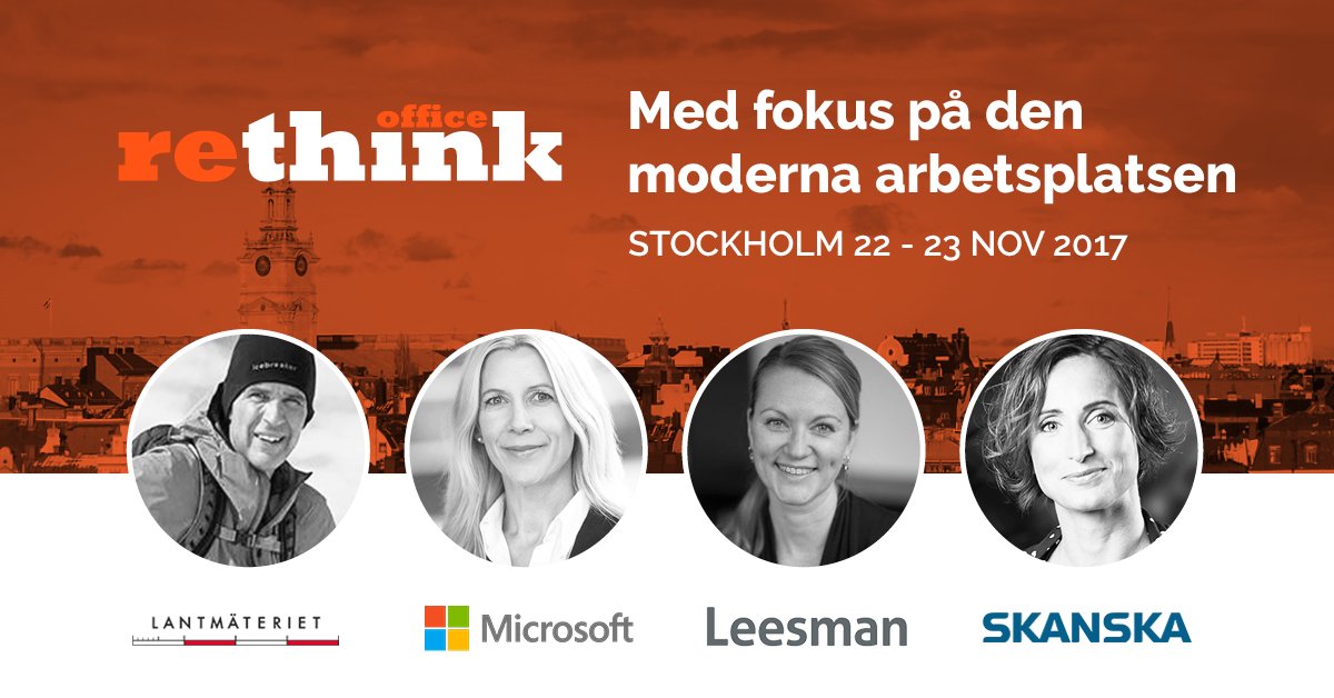 ReThinkOffice's tweet image. Den 22/11 är det dags för #RethinkOffice! För att kolla in årets teman och talare, kika in på hemsidan! bit.ly/2xvKKS3
