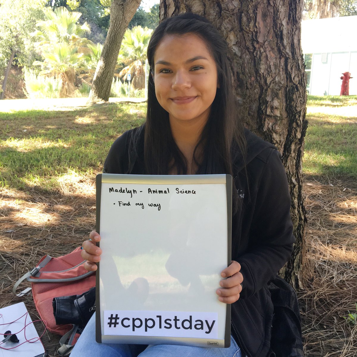 cppbac's tweet photo. This year, Madelyn's goal is to find her way in animal science. You've got this, Madelyn! #CPPStudentSuccess #cpp1stday https://t.co/o7cwGTc4DO