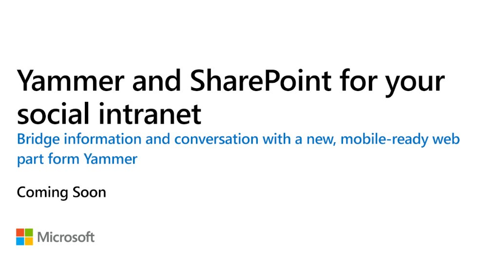 Yammer on Twitter "Announcement New mobileready webpart for