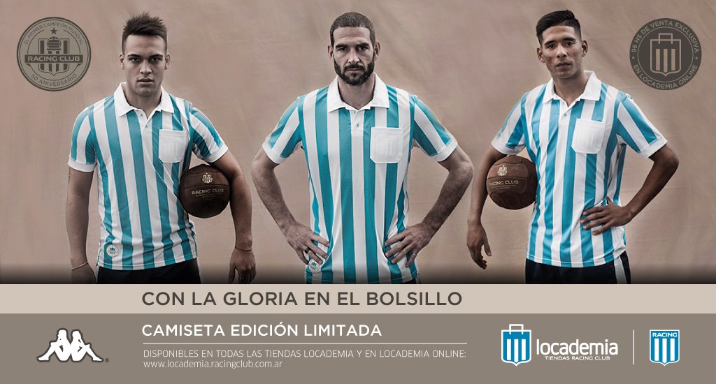 Mucho binario Tristemente Racing Club on Twitter: "#Locademia Nueva camiseta Kappa conmemorativa "50  Aniversario". Conseguila en nuestras sucursales y tienda online.  https://t.co/jGq7CZat5K https://t.co/2vWYoRrFme" / Twitter