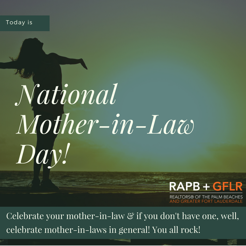 GFLRealtors's tweet photo. Happy National #motherinlaw Day! Take the day to celebrate your mother in law or just moms in general! https://t.co/VdN99XSFig