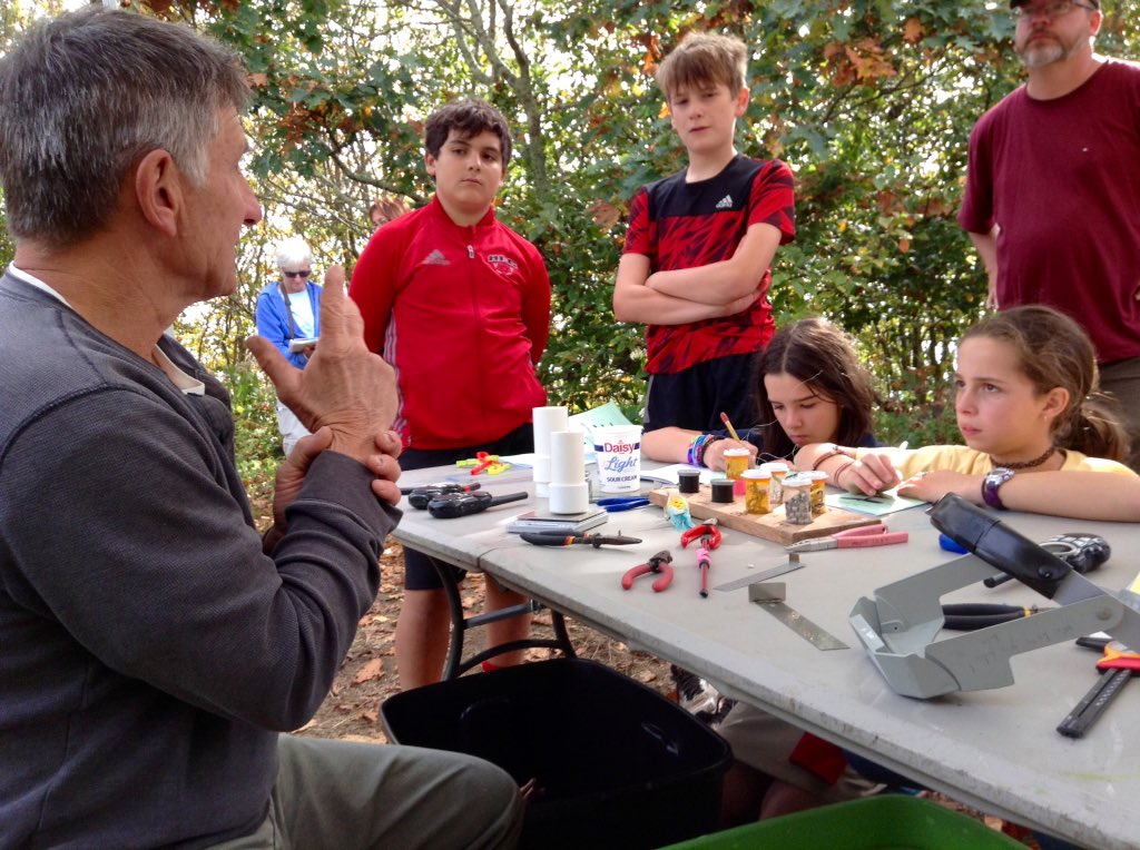 KeySchoolCDS's tweet photo. KMS 6th grade citizen scientists Bird Banding at Big Bald. Look closely for bird in flight pic #4 #Ibl #doyouryet @carolinaday https://t.co/o0mirXAwQ3