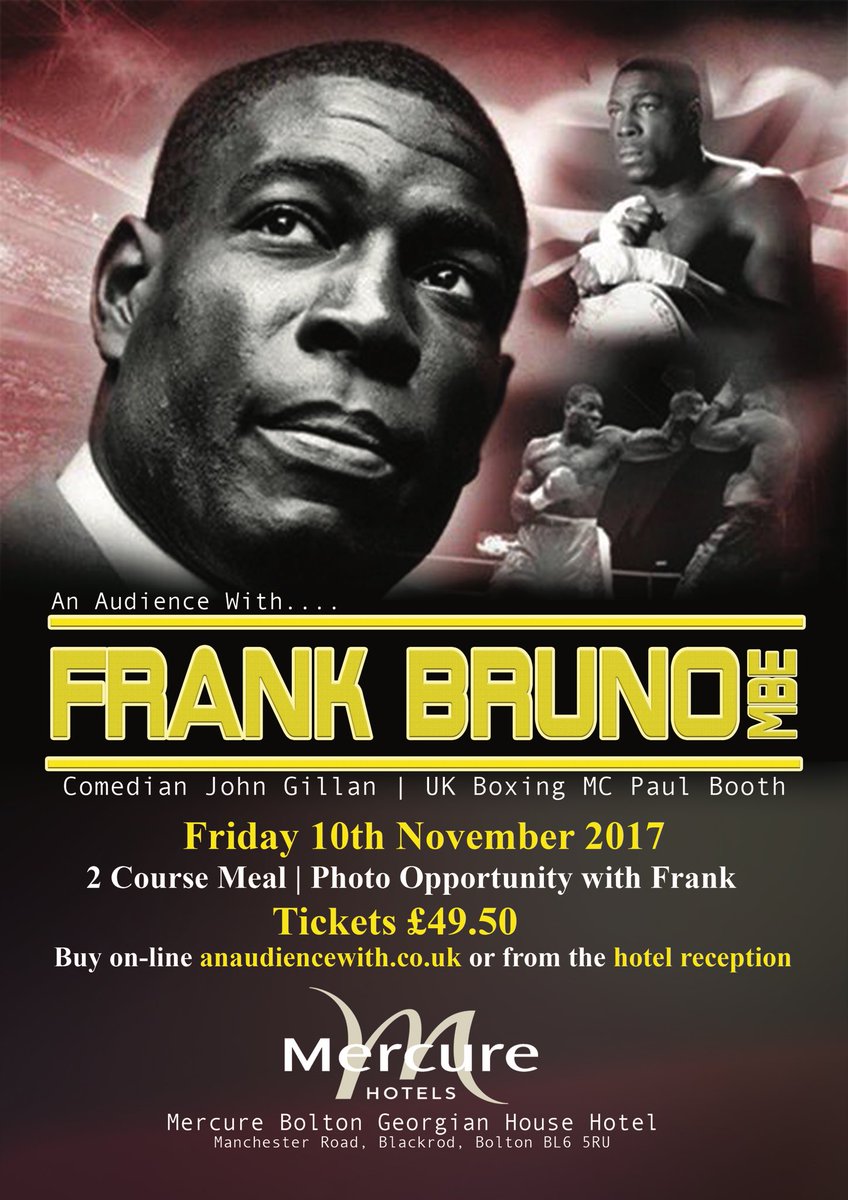Paul Booth MC (@paulboothmc) on Twitter photo I'm loving an MC gig with <a href="/frankbrunoboxer/">Frank Bruno MBE ๐ฌ๐ง</a> - come along if you fancy a top night with a legend & funnyman <a href="/JohnGillan3/">John Gillan</a> #boxing #frankbruno I'm loving an MC gig with <a href="/frankbrunoboxer/">Frank Bruno MBE ๐ฌ๐ง</a> - come along if you fancy a top night with a legend & funnyman <a href="/JohnGillan3/">John Gillan</a> #boxing #frankbruno