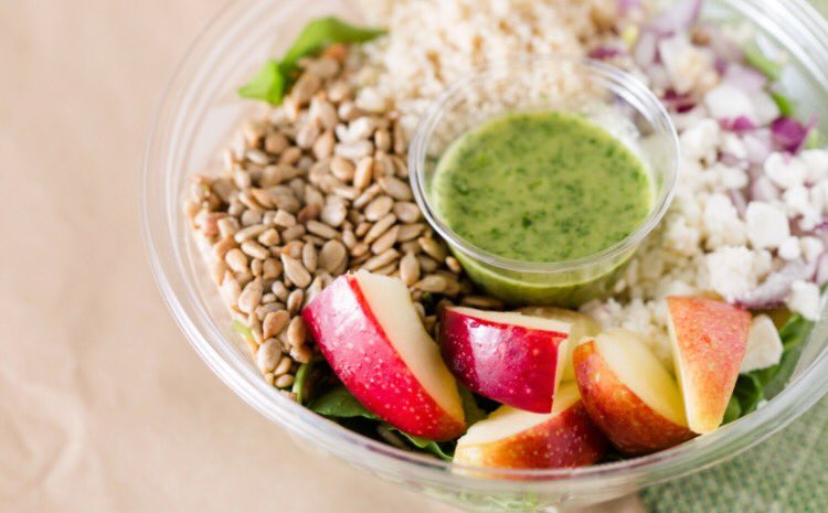 ohiostatedine's tweet photo. Hey Buckeyes!  Its Healthy Campus Week?  Try a Fuji Apple and Quinoa Salad today. Filled with greens, grains and fruit #healthycampus https://t.co/p9zfNBgAC1