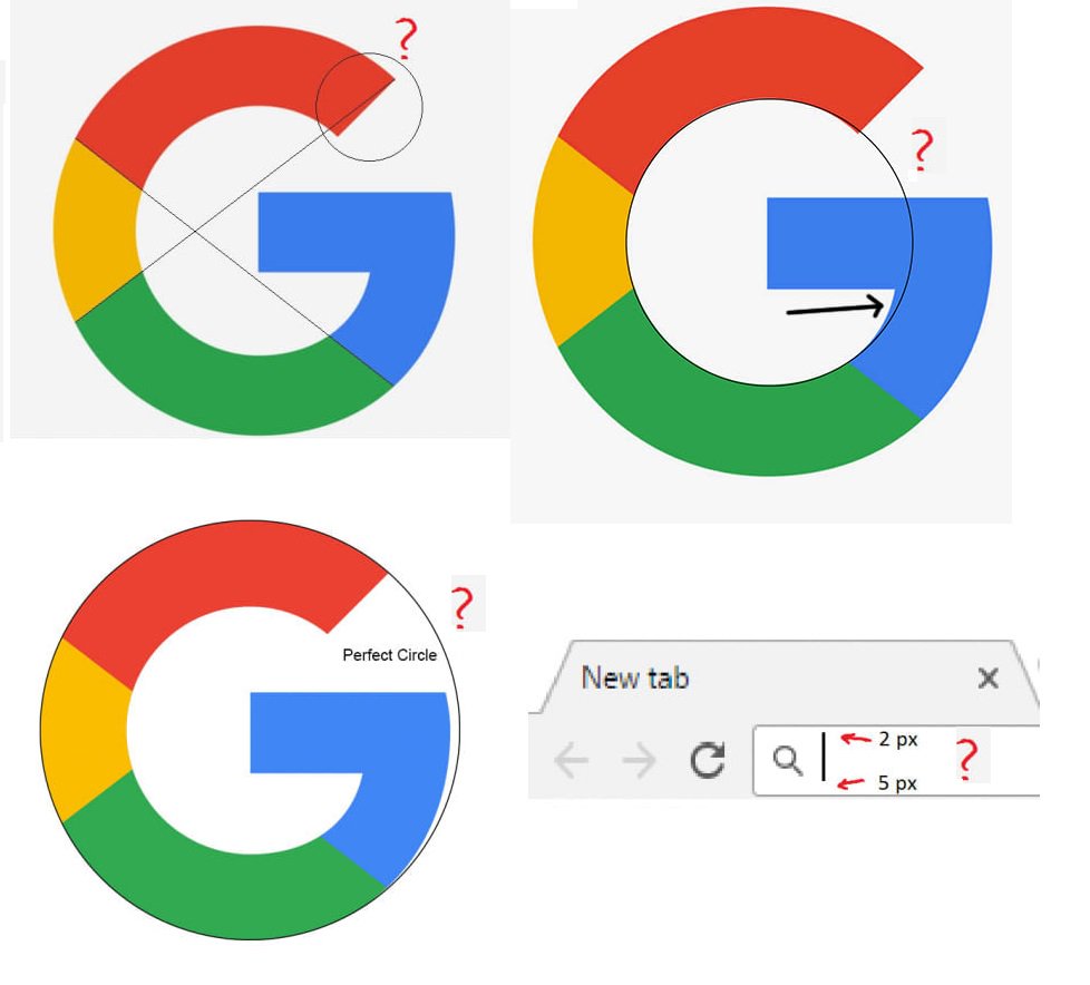 Googleのロゴに補助線を引くとズレていると話題 人間の錯視や認知を加味した調整 視覚補正 とは Togetter