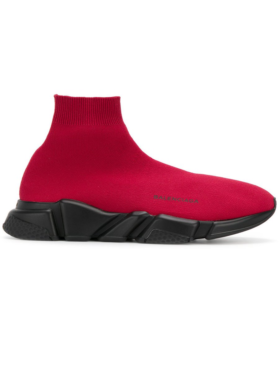 balenciaga speed trainer red and black