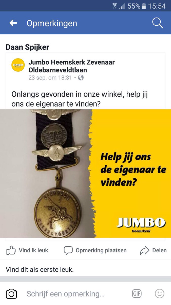 Medaille verloren in #Jumbo <a href="/zevenaar/">Gemeente Zevenaar</a>?