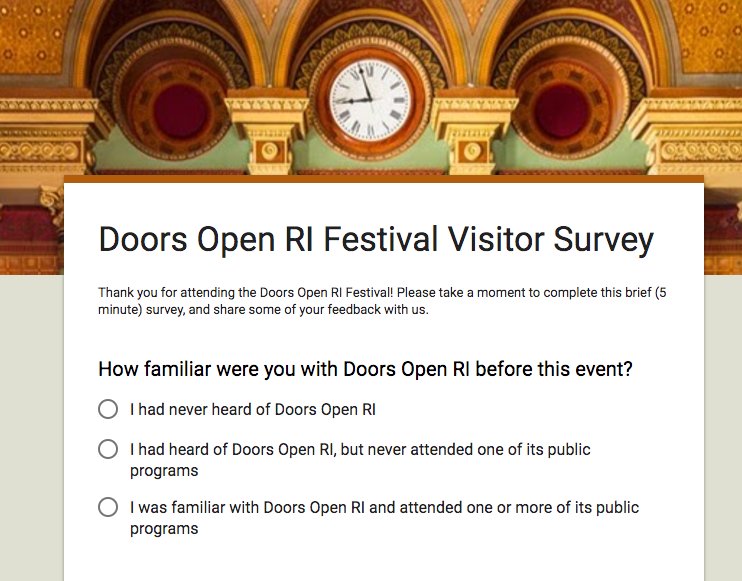 DoorsOpenRI's tweet photo. Have you filled out our #doorsopenri visitor survey yet? We're eager to hear your feedback! https://t.co/E8wMJ7qz4o https://t.co/oxa8J3mnvv