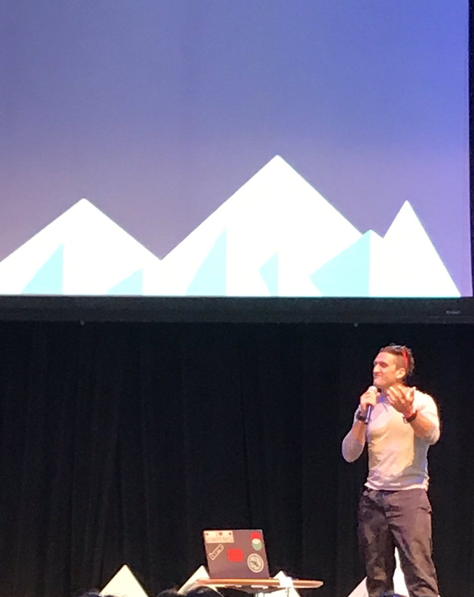 Twystinc's tweet photo. Keynote: Casey Neistat "Work Hard. Be Brave" #denstartupweek @CaseyNeistat #avnet #twyst https://t.co/D6WoxLjFr7