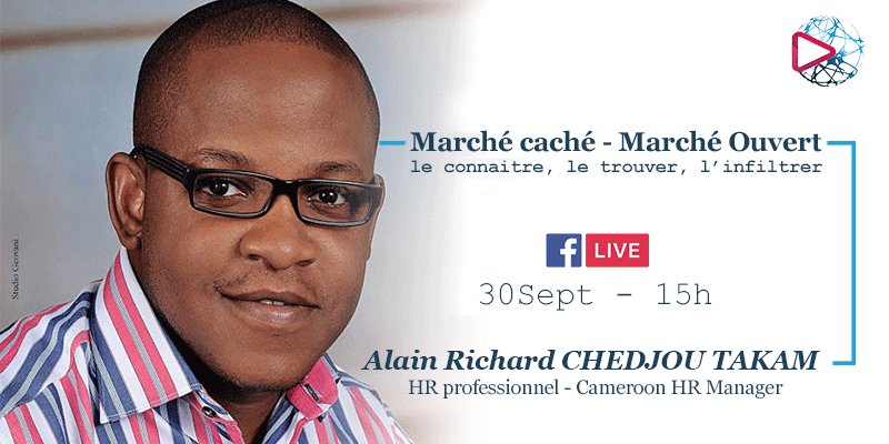 marcombilla's tweet photo. [#JobtalkLive03] 
Alain -Richard CHEDJOU TAKAM, HR manager,nous parlera ce 30 sept à 15h (heure du Cameroun)
#BoostYourTalent #jobtalkLive https://t.co/q6psHxrtTC