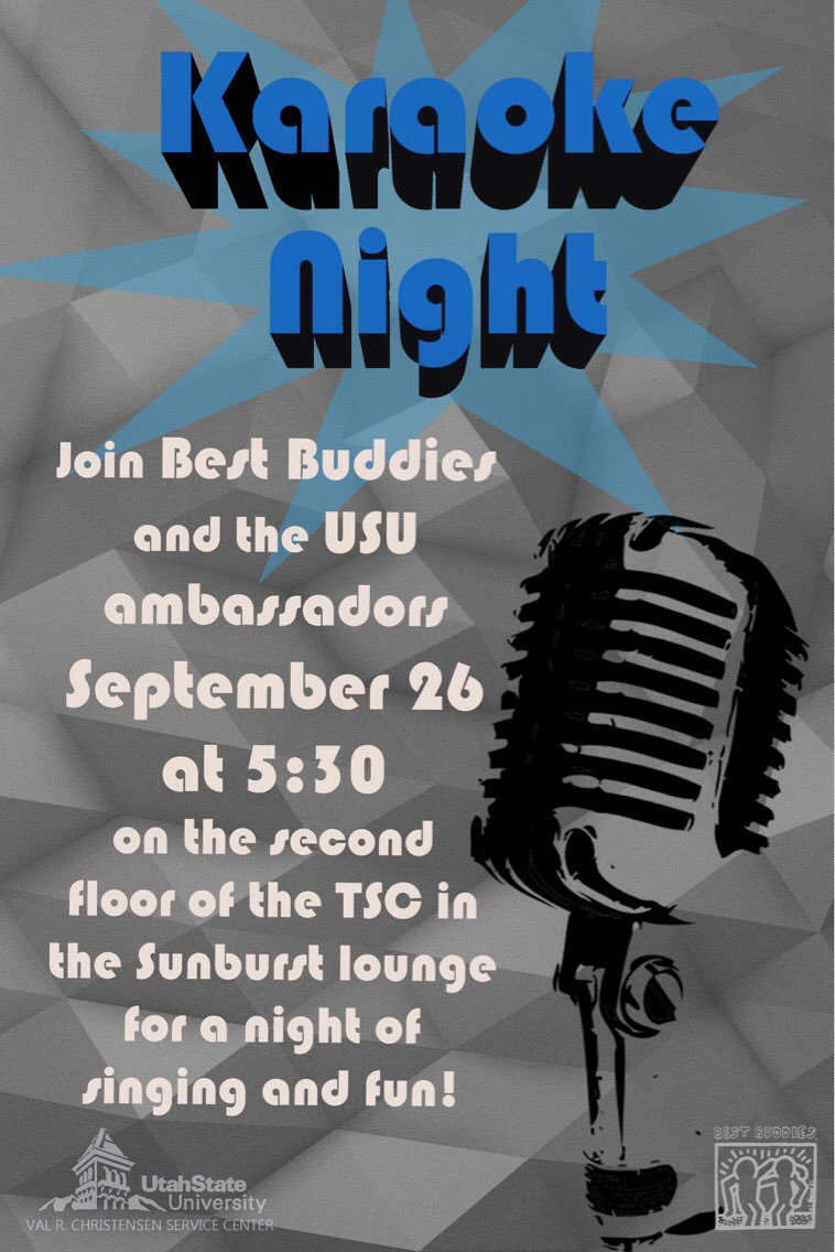 BekahKeyes's tweet photo. Join us tomorrow night in the international lounge (second floor of the TSC) to sing, alongside the USU ambassadors! https://t.co/VVoomPhOUO