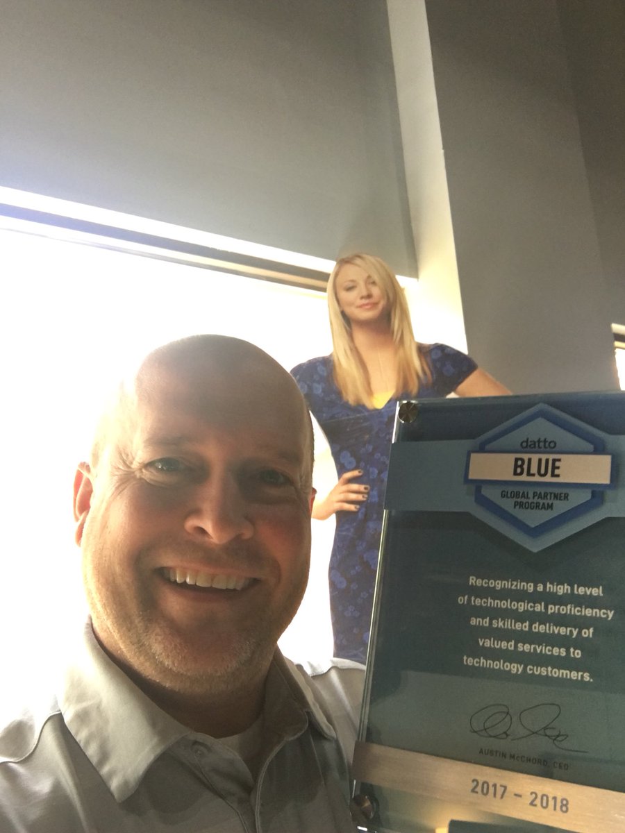 vette_dude's tweet photo. I’d like to thank Datto for their commitment to all of their partners. @intrustIT is proud to be on board. #DattoBlue #pennyphotobomb https://t.co/pVaD6Ge5Fd