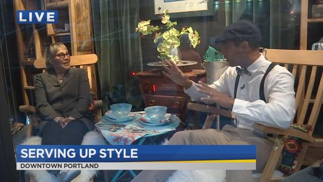 fox12oregon's tweet photo. .@JoeVFox12 took a trip through time with fashion for #ServingUpStyle, a special display in Portland by @MollysFund https://t.co/9M9vskrd8J https://t.co/RGhunoxVPd