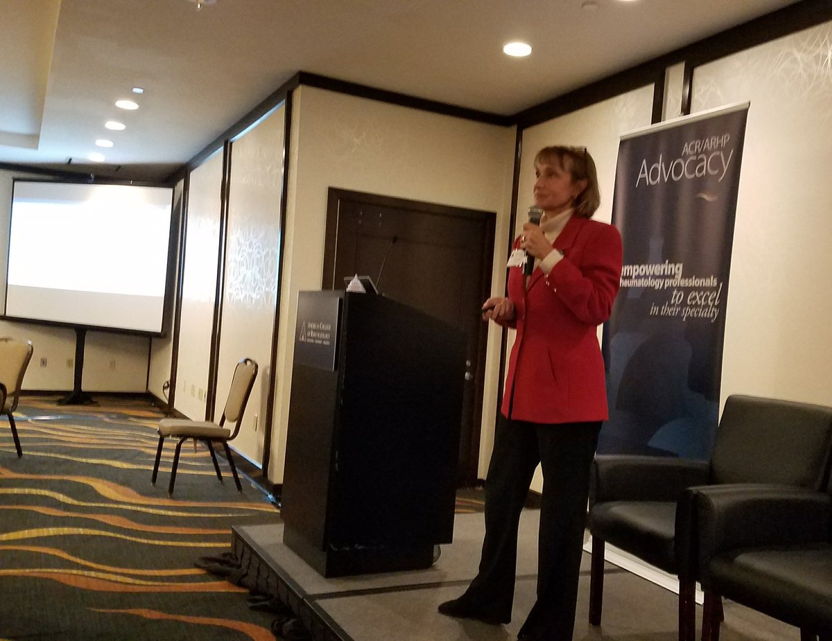 Great talk by <a href="/MattieRheumMD/">Madelaine Feldman</a> about the #PBM rebate system that can drive up drug prices. We will educate
Congress tomorrow!
#Act4Arthritis