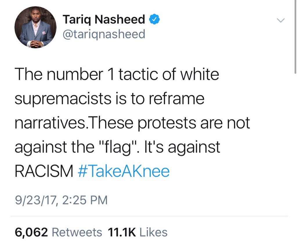 <a href="/E_Reid35/">Eric Reid</a> <a href="/tariqnasheed/">Tariq Nasheed 🇺🇸</a> Outstanding article. A fantastic LSU Tiger, a wonderful 49er… And an even more beautiful representative of humanity...