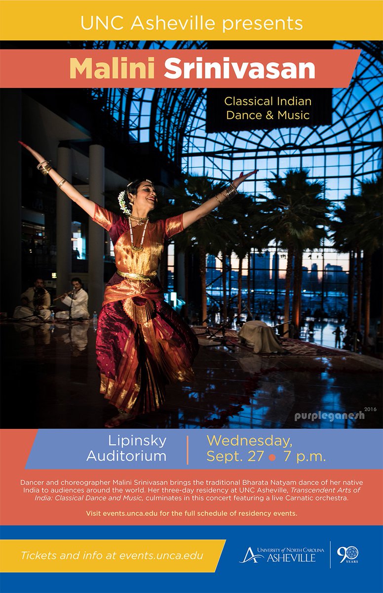 UNCACultural's tweet photo. Malini Srinivasan's residency starts today @UncAvl: free &amp; ticketed events: Bharata Natyam Indian dance @mxarts https://t.co/Fk1GwxIfAZ https://t.co/zqO3Fx2Y0i