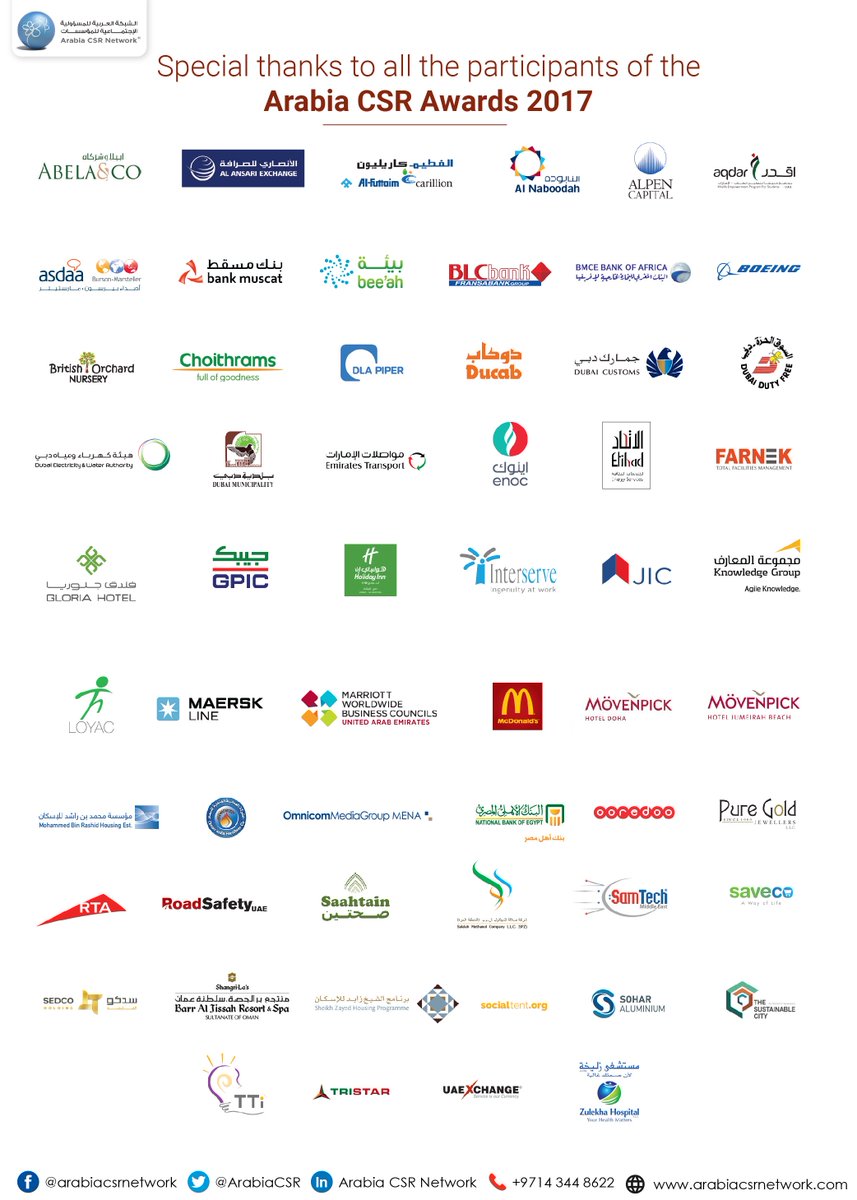 ArabiaCSR's tweet photo. Special thanks to all who joined us today.
#10YearsOfCSR #ACSRN https://t.co/yWuSvKeUc5