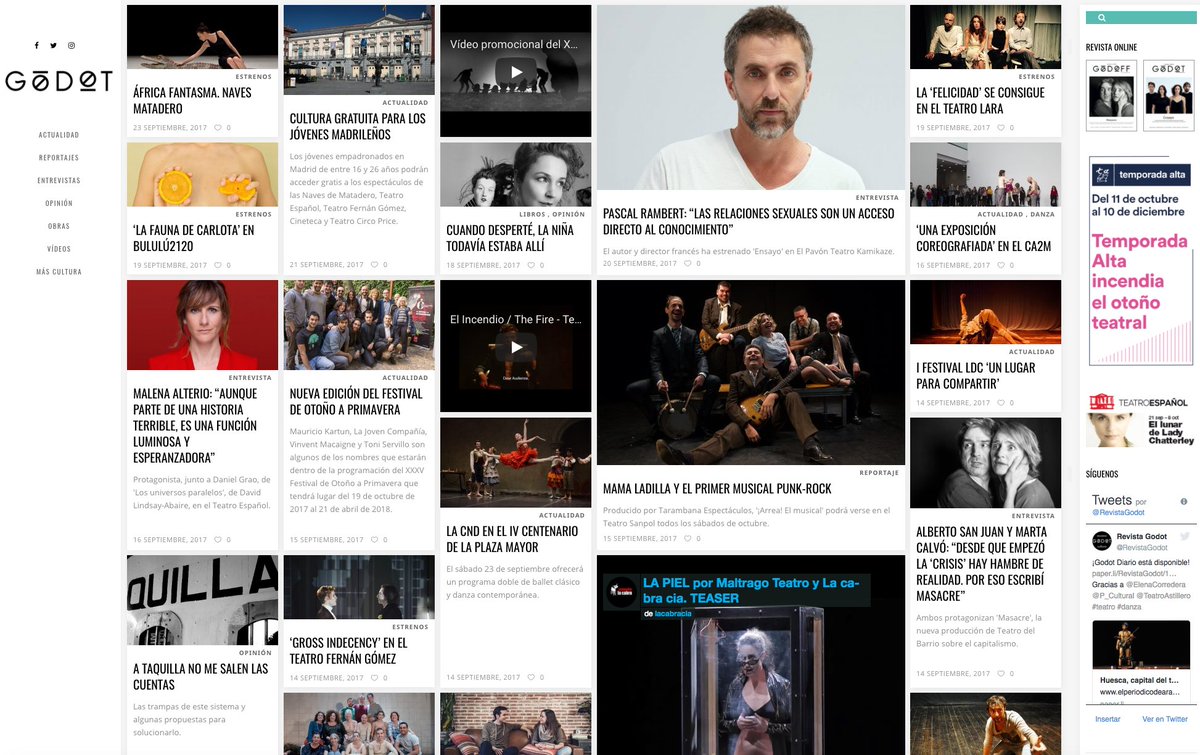 Por fin podemos enseñar nuestra nueva web, aunque siempre quedan cositas por hacer. Esperamos que os guste!! #godot revistagodot.com