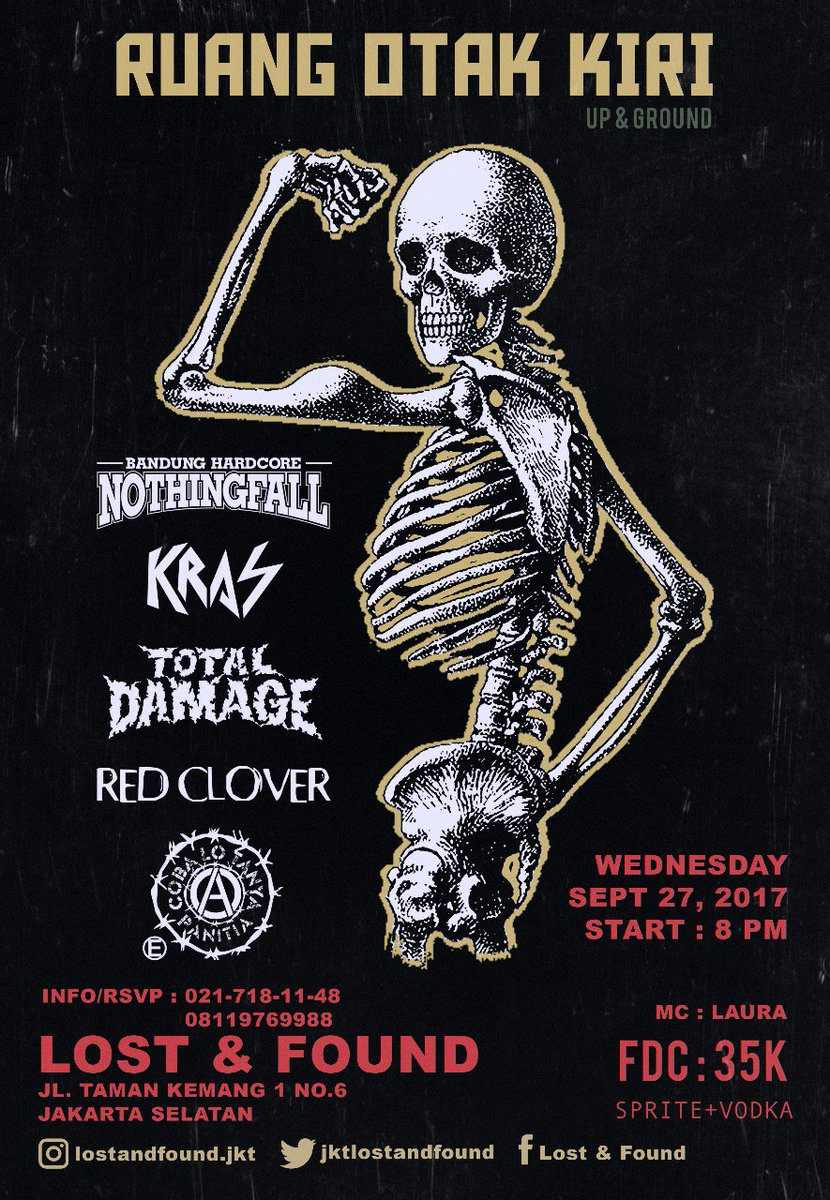 Besok malam "Ruang Otak Kiri" di Lost and Found, Kemang, Jakarta Selatan. FDC 35rb