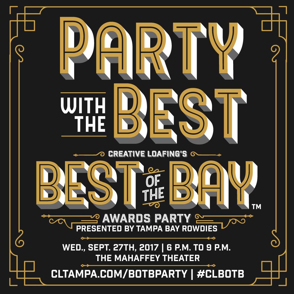 cl_tampabay's tweet photo. We can't wait to party with the BEST this WEDNESDAY at #CLBOTB Awards Party! Tix are going fast. Get yours TODAY- https://t.co/EVV7nPW8ob. https://t.co/LPQgAZwra8