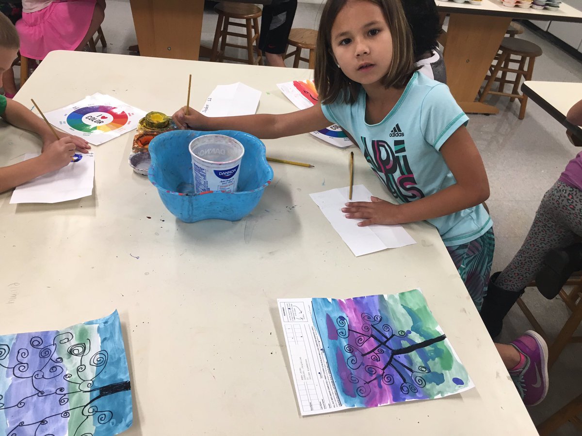 <a href="/MrsSzerlag/">Jackie Szerlag</a> Artists creating complementary color circles for our Kandinsky trees