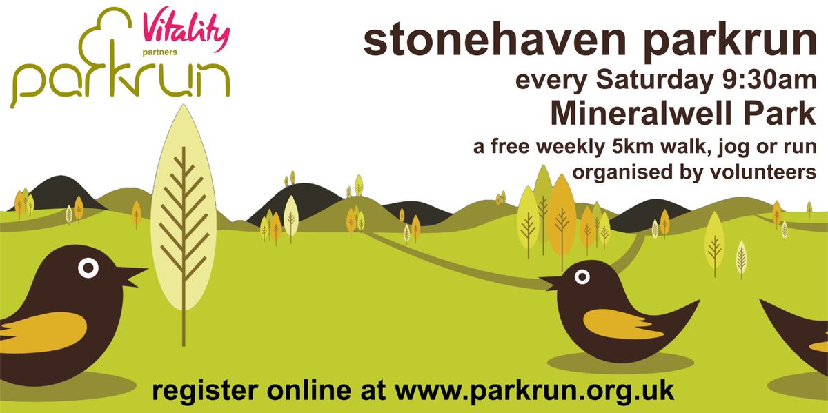 Come to <a href="/parkrun/">parkrun 🌳</a> #Stonehaven. You can walk, run or volunteer. Come and take part.