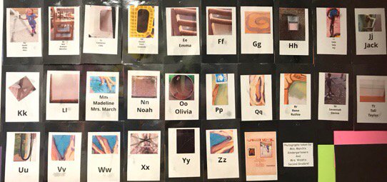 We did it!  We created our own alphabet by being detectives &amp; taking photos of  things found around school! @safwalsh #raviniarocks