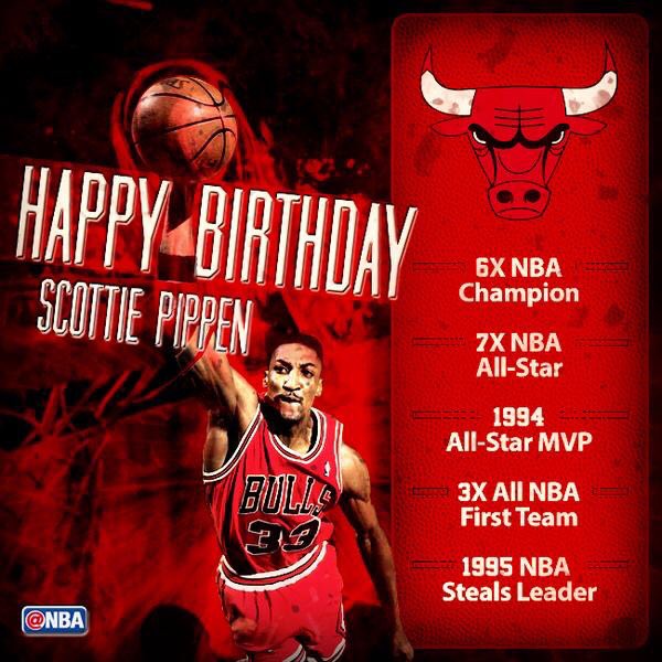 Happy 52nd Birthday to Scottie Pippen!   