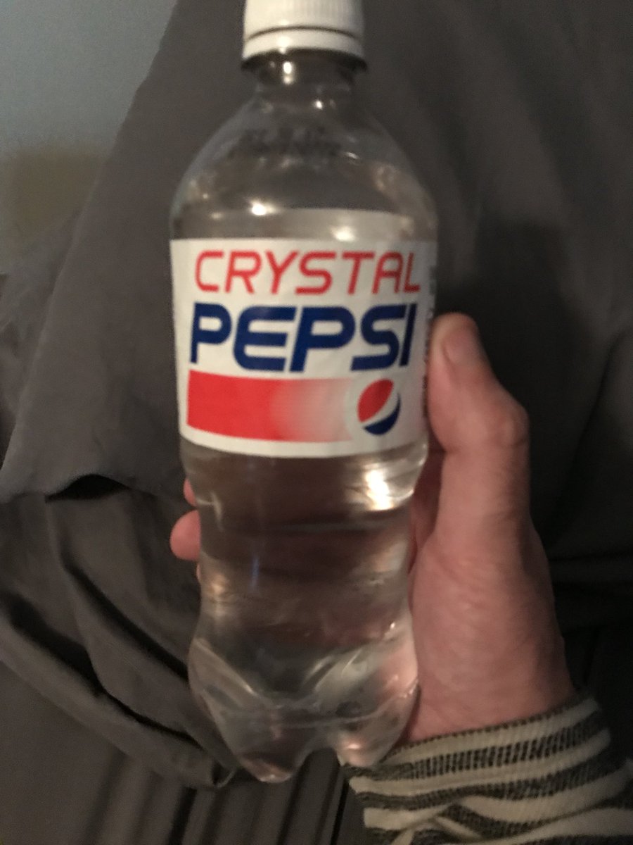 FGIIIson's tweet photo. Can’t get enough of #crystalpepsi @pepsi thank you for bringing it back! #throwback #childhood #sogood https://t.co/NUQQQb3Fdv
