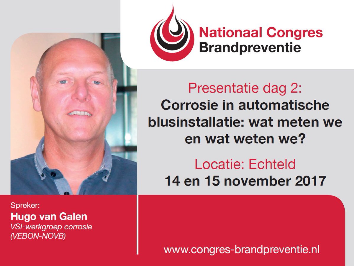 Corrosie in automatische blusinstallatie: wat meten we en wat weten we? Door Hugo van Galen - ow.ly/Co3x30fpwIG